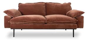 Ceglasta sofa Retro 2-osobowa magnolia