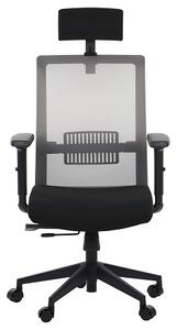Fotel ergonomiczny Riverton z funkcją wysuwu siedziska - oparcie siatkowe szare