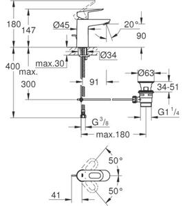 Bateria umywalkowa GROHE BauLoop Single-Lever Basin 23803000 Chrom