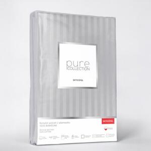 Pościel satynowa bawełniana jasnoszara 180x200 PURE Detexpol