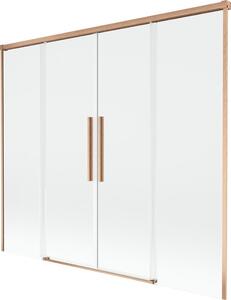 Mexen Rox parawan nawannowy 2-skrzydłowy rozsuwany 180 x 150 cm, transparent, miedź szczotkowana - 8C9-180-002-65-00