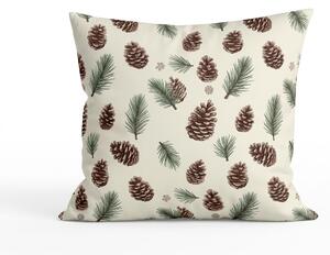 Bawełniana poszewka na poduszkę PINE CONES 45x45 cm, kolorowa