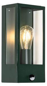 Lampa ścienna zewnętrzna ciemnozielona z czujnikiem ruchu IP44 - Rotterdam