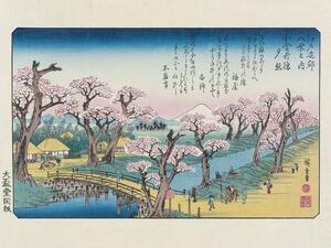 Druk artystyczny Hokusai - Evening Glow At Koganei Border, Utagawa Hiroshige