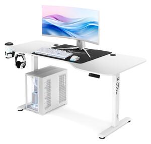 Biurko gamingowe z regulacją wysokości Diablo X-Tensio 160 cm, kolor biały