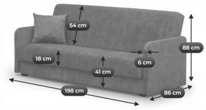 Wersalka RozkÅadana Sofa Kanapa z FunkcjÄ Spania Dwuosobowa Szara PORTO
