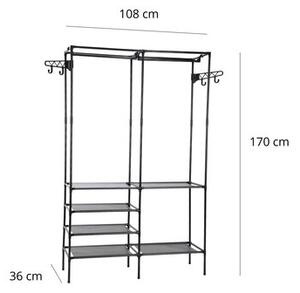 Garderoba na ubrania STORAGE SOLUTIONS 108 x 36 x 170 cm Czarny