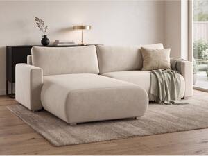 Kremowa, rozkładana, narożna sofa MONORA, dwustronna