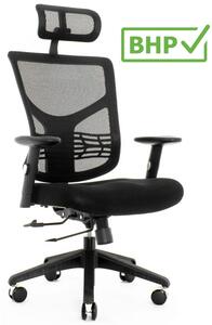 Ergonomiczne krzesło biurowe z siatki ErgoFly Star-E T-01, zgodne z normą BHP, kolor czarny