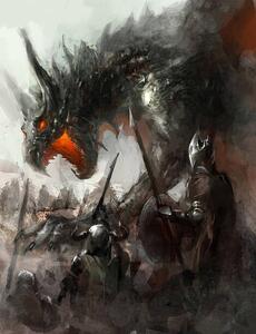 Ilustracja dragon hunt, fotokostic