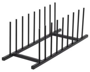Stojak na pokrywki i talerze metalowy czarny 34,5x12,5x12 cm