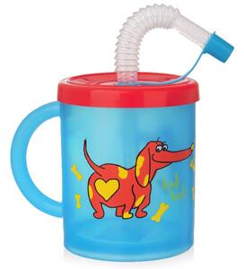 Kubek dla dziecka ze słomką pies 260 ml