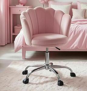 Krzesło biurowe z kubełkowym siedziskiem w kształcie muszli Rose Velvet