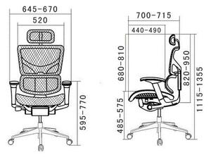 Ergonomiczny fotel biurowy z siateczki ErgoFly Sail Alum, zgodny z normą BHP
