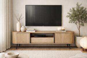 Szafka RTV Luvio 196 cm z szufladą - dąb cremona