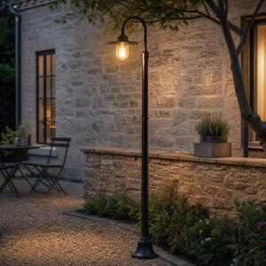 Lampa zewnętrzna Lindby Bilma, 1-punktowa, kolor rdzy, 220 cm, szkło, IP65 Bilma Lindby, możliwość ściemniania, brązowy / rdzawy, aluminium, nowoczesny