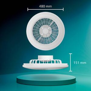 Philips Wentylator sufitowy LED Amigo, biały, 48 cm, CCT, RGB możliwość ściemniania, biały / opal, salon / jadalnia, tworzywo sztuczne, nowoczesny