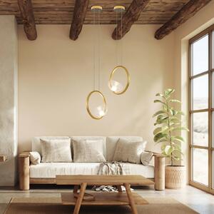 Zambelis Lampa wisząca 23028, możliwość ściemniania, mosiężny / złoty, salon / jadalnia, aluminium, nowoczesny