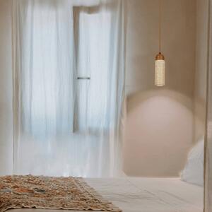 Zambelis Lampa wisząca 25417, możliwość ściemniania, kremowy / amber, salon / jadalnia, kamień