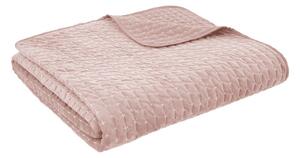 Szaroróżowa aksamitna narzuta pikowana 240x260 cm Attica Velvet – Bianca
