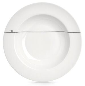 Talerz obiadowy głęboki porcelanowy biały SERCE 22 cm, 250 ML