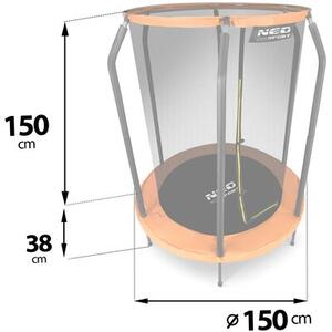 Trampolina NEO-SPORT NS-05W240F FI 152 cm Pomarańczowo-czarny