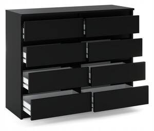 Komoda 8 szuflad STIVMEBLE 120x33,5x92,5 cm Czarny Mat