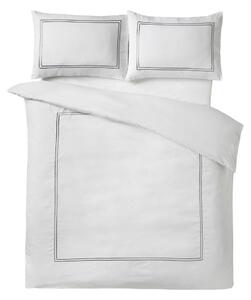 Biała satynowa pościel jednoosobowa 135x200 cm So Soft Mono Satin Stitch – Catherine Lansfield