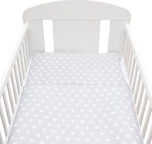 2-częściowy zestaw do łóżeczka New Baby 90/120 cm szary Gwiazdki białe