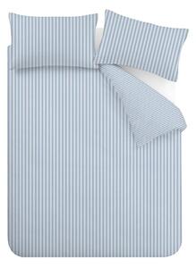 Niebieska pościel dwuosobowa 3-częściowa 200x200 cm Epping Textured Stripe – Catherine Lansfield