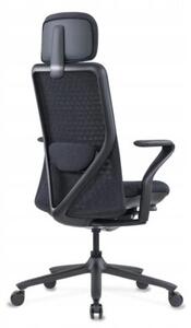 Ergonomiczny fotel Polka czarny trójwymiarowa siatka/tkanina