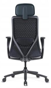 Ergonomiczny fotel Polka czarny trójwymiarowa siatka/tkanina