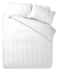 Biała satynowa pościel dwuosobowa 3-częściowa 200x200 cm So Soft Satin Stripe – Catherine Lansfield