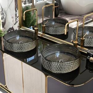 Umywalka nablatowa HYDROSAN BRILLANT1-BL-PL-360 Okrągły Czarno - Platynowy połysk