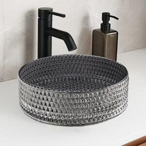 Umywalka nablatowa HYDROSAN BRILLANT1-BL-PL-360 Okrągły Czarno - Platynowy połysk