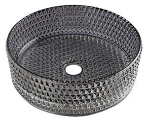 Umywalka nablatowa HYDROSAN BRILLANT1-BL-PL-360 Okrągły Czarno - Platynowy połysk