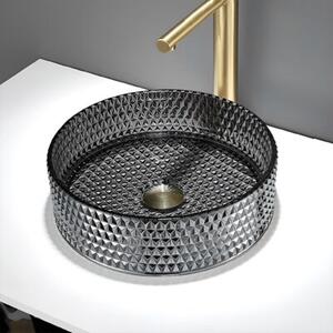 Umywalka nablatowa HYDROSAN BRILLANT1-BL-PL-360 Okrągły Czarno - Platynowy połysk