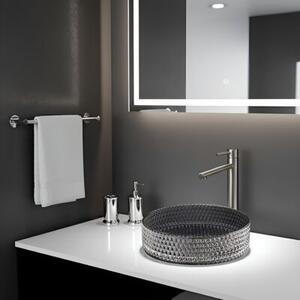 Umywalka nablatowa HYDROSAN BRILLANT1-BL-PL-360 Okrągły Czarno - Platynowy połysk