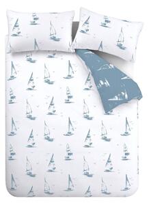 Niebieska pościel dwuosobowa 3-częściowa 200x200 cm Salcombe Boats – Catherine Lansfield