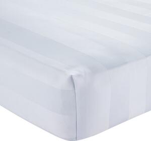 Białe satynowe prześcieradło z gumką 150x200 cm So Soft Satin Stripe – Catherine Lansfield