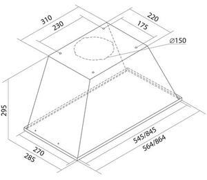 Okap AFRELLI AW-9R Prima Glass 90 Czarny 639m3/h 64dB klasa B