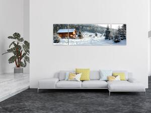 Obraz - Górska chata (170x50 cm)