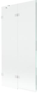 Mexen Lunar parawan nawannowy 2-skrzydłowy lewy 90 x 150 cm, transparent, biały - 897-090-100-20-00-L