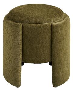 Puf z tkaniny szenilowej w kolorze khaki Walsdorf – House Nordic