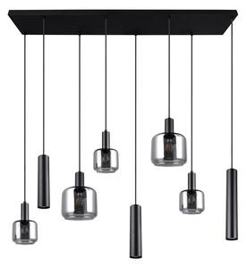 Czarna lampa wisząca z metalowo-szklanym kloszem Mataro – Trio