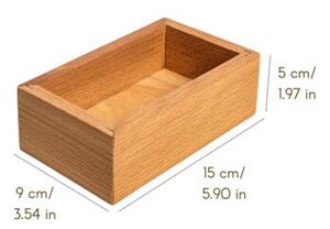 Drewniana Tacka na Drobiazgi i Przyprawy | CREATIVE DECO | Drewno Bukowe 15 x 9 x 5 cm | Naturalny