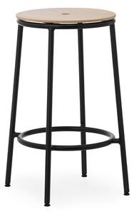 Normann Copenhagen - Circa Stołek barowy H65 Black Steel/Oak