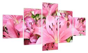 Obraz - Różowe lilie (125x70 cm)