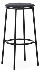 Normann Copenhagen - Circa Stołek barowy H75 Upholstery Black Steel/Ultra Leather Black Normann Cop