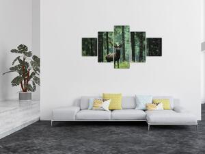 Obraz - Jeleń w głebokim lesie (125x70 cm)